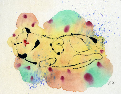 cat-yellow   139㎜×178㎜　　acrylic paint   simi