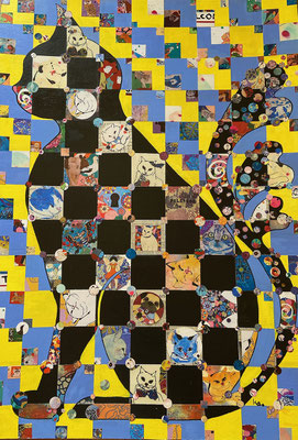 CAT inside cat 　1037㎜×728㎜　collage