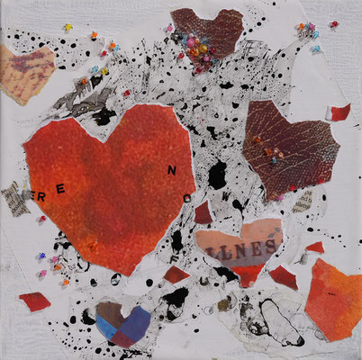 7 of hearts    200㎜×200㎜　　　collage work