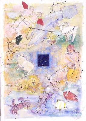 Horoscope  1030㎜×728㎜　アクリル絵具 製図ペン使用