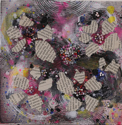 flower gardenn   150㎜×150㎜　  mixed media