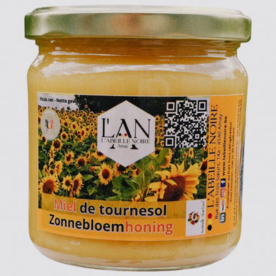 Pot de miel de 500 g de miel de tournesol de la marque L'Abeille Noire à Amay