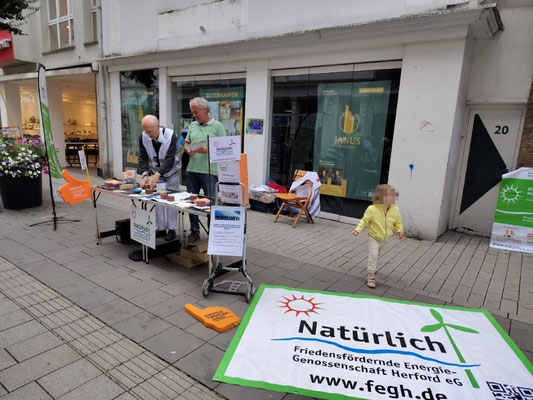 Infostand in Herford in der Bäckerstraße