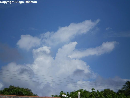 Altocumulus cumulogenitus vistas em Cabo de Santo Agostinho, Pernambuco, em 11/01/2011.