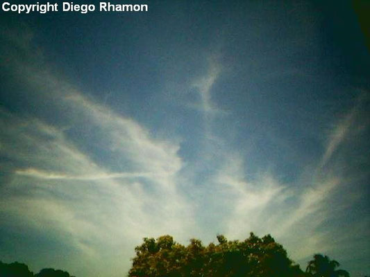 Cirrus fibratus radiatus vistas em João Pessoa, Paraíba, em 19/10/2008.