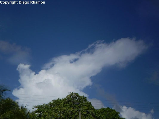 Altocumulus cumulogenitus vistas em Cabo de Santo Agostinho, Pernambuco, em 11/01/2011.