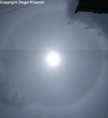 Cirrostratus nebulosus e halo 22° vistos em João Pessoa, Paraíba, em 17/02/2010.