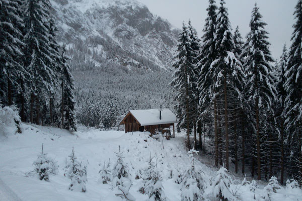 Winterlandschaft im Bergsteigerdorf Steinbach am Attersee