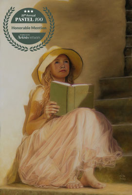 "Mädchen auf der Treppe", 41 x 61 cm