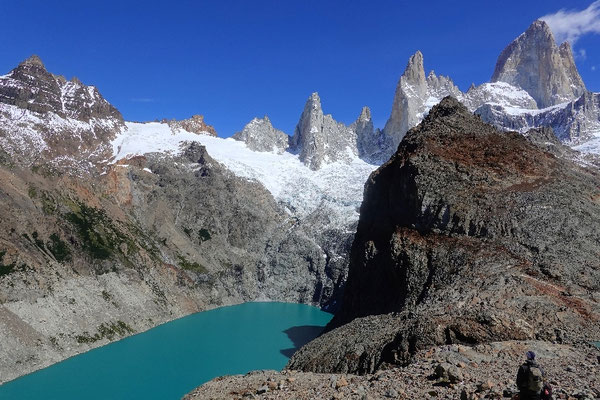 Blick auf den zweiten Gletschersee, Wandern in Patagonien