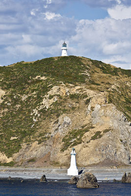 Old & New Pencarrow Lighthouses,Wellington, Neuseeland Nordinsel