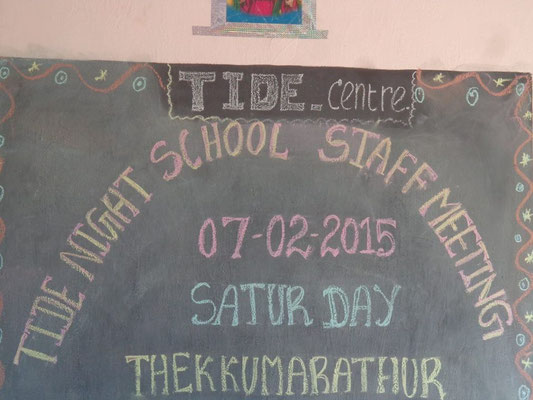 Février 2015 - Réunion des enseignants avec le directeur à Jawadhu Hills