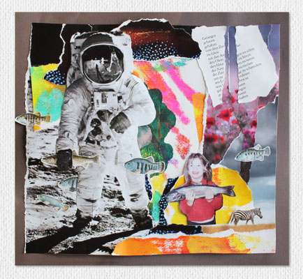 ohne Titel, Collage und Acryl, 30 x 30 cm