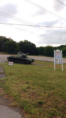 sinister local landmark makes way for the American Legion and a tank!