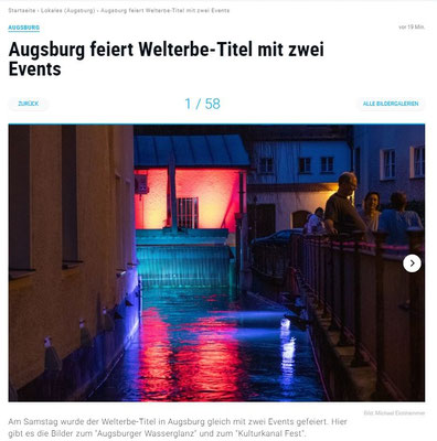 UNESCO Welterbe Augsburg Illumination Wolfgang F. Lightmaster - Wasser - Kraft - Licht - Augsburger Allgemeine Zeitung