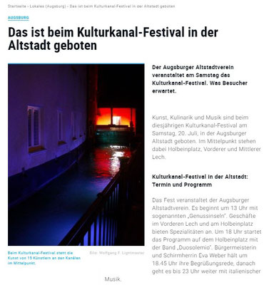 UNESCO Welterbe Augsburg Illumination Wolfgang F. Lightmaster - Wasser - Kraft - Licht - Augsburger Allgemeine Zeitung