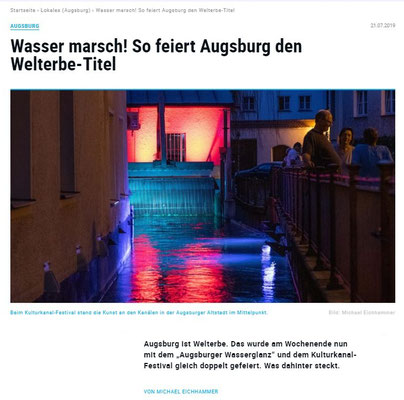 UNESCO Welterbe Augsburg Illumination Wolfgang F. Lightmaster - Wasser - Kraft - Licht - Augsburger Allgemeine Zeitung