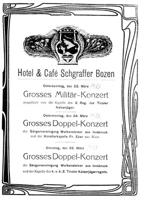 24. März 1913: Militärkonzert in Bozen
