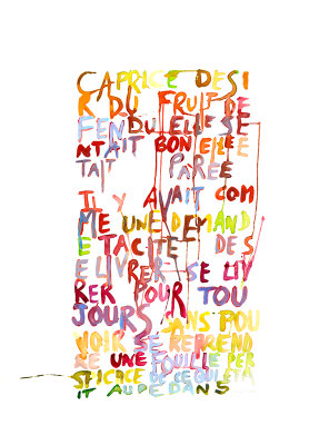 "Extrait - Journal de Paul GAUGUIN" - 57 cm x 77cm  Aquarelle 2021- FESTOR Astrid © 2021
