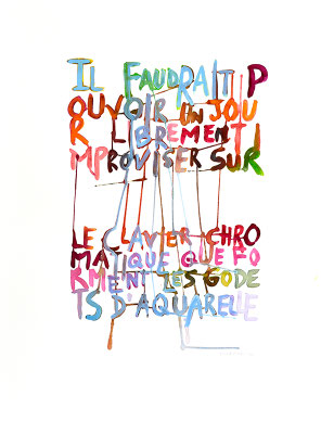 "Extrait - Journal de Paul KLEE"   57 cm x 77cm - Aquarelle 2021- FESTOR Astrid © 2021