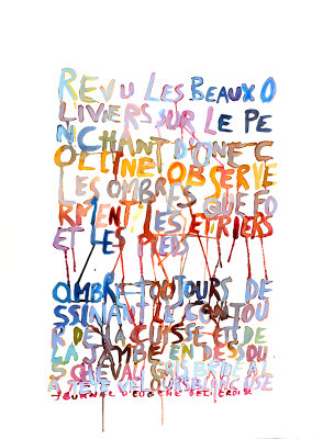 “Treize avril - Aîn-El-Daliah” - Extrait - Journal d'Eugène DELACROIX   57 cm x 77cm - Aquarelle 2021- FESTOR Astrid © 2021