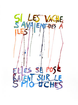 "Si les vaches..."  57 cm x 77cm - Aquarelle 2021- FESTOR Astrid © 2021