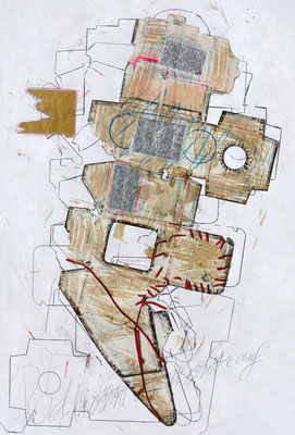 Skulpturskizze, 94 x 64 cm, Collage/Zeichnung, 4/2024