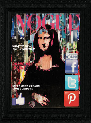Monalisa's first Vogue Cover - 90x120cm - Collage, acrylic and Stencils on Canvas