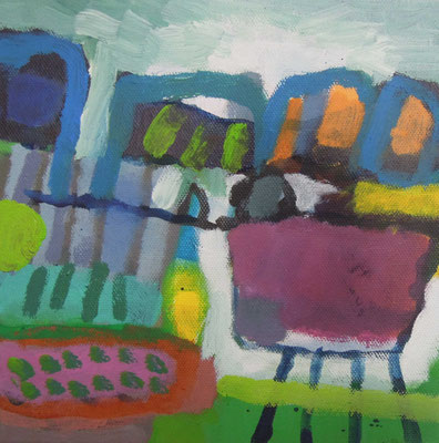 7,  Acryl auf Leinwand, 2024/25, 20 x 20 cm