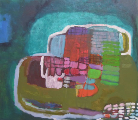 "Gefüge 44", 2019, Acryl auf Leinwand, 70 x 80 cm