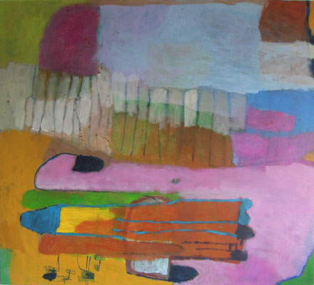 Gefüge 100, Acryl auf Leinwand, 2024, 90 x 100 cm