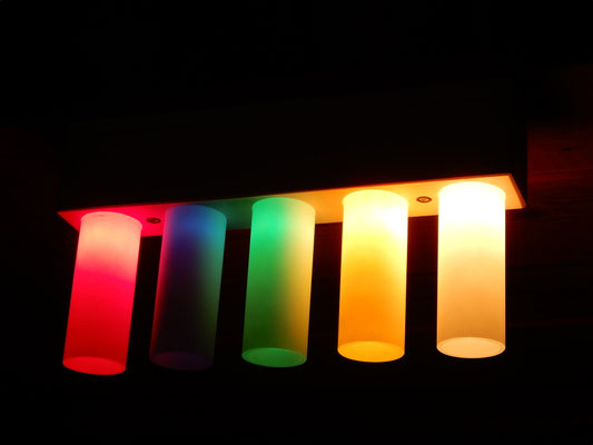 Deckenlampe, Fichte/Glas,     5 x 15 W,     CHF 110.-,     