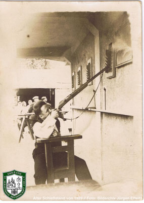 Schießstand von 1929. Schütze und Zeitpunkt des Bildes unbekannt. Quelle: Bildarchiv Jürgen Effertz