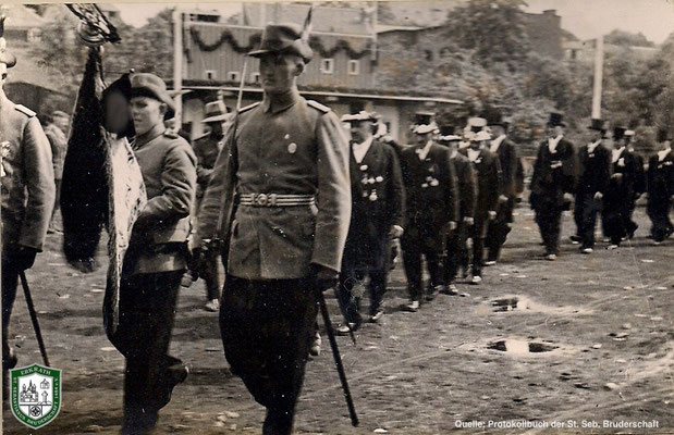 Abmarsch vom Festplatz 1934. Quelle: Protokollbuch der SSB