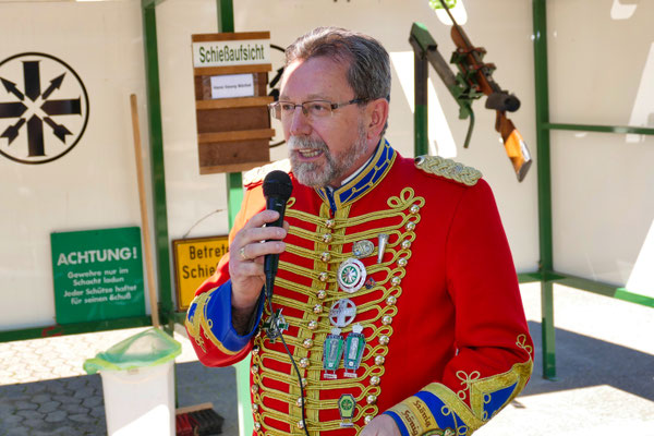 Einweihung des neuen Schießstandes am 06.05.2018: Ansprache durch Wolfgang Heß (Foto: Peter Adelskamp)