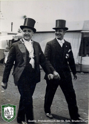 Auf dem Festplatz 1934. König Jacob Kirschbaum. Quelle: Protokollbuch der SSB