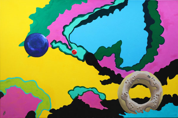 "Gelandet" Acryl auf Leinwand 80 x 120 cm 2022