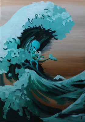 "boarding completed" Acryl auf Leinwand 100 x 70 cm 2022 Verkauft!