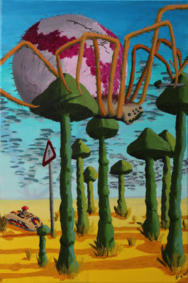 "Die Frage nach dem Weg" Acryl auf Leinwand 60 x 40 cm 2017
