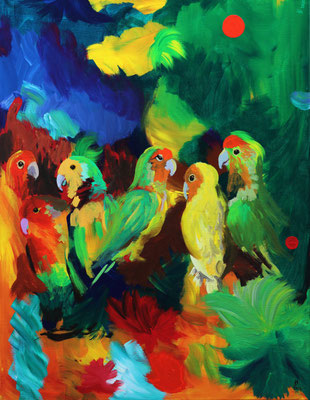"Karibische Nacht" Acryl auf Leinwand 90 x 70 cm 2020 Verkauft!