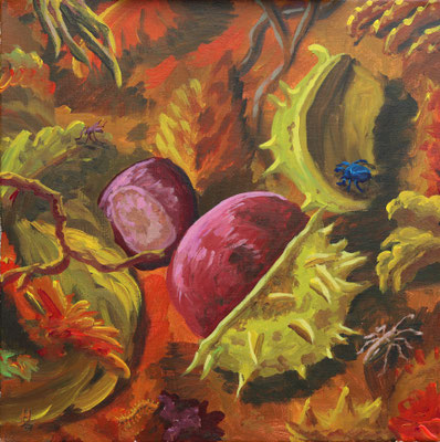 "Herbstgeburt" Acryl auf Leinwand 40 x 40 cm 2017