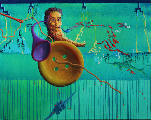 "Die nahende Lösung" Acryl auf Leinwand 80 x 100 cm 2020 Verkauft!
