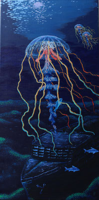 "Das Ende der Reise" Acryl auf Leinwand 80 x 40 cm 2017 Verkauft!