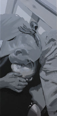 "Der Moment" Acryl auf Leinwand 80 x 40 cm 2021 Auftragsarbeit