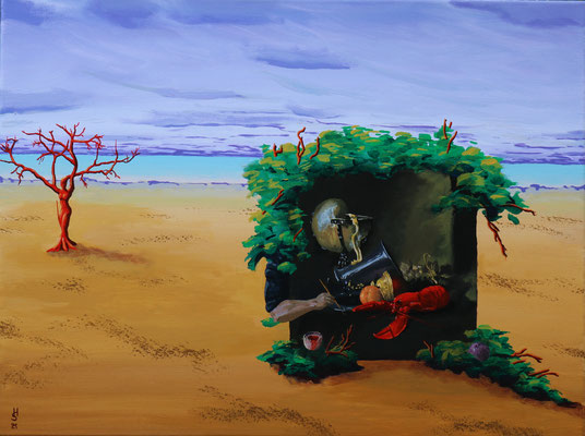 "Das rote Modell" Acryl auf Leinwand 60 x 80 cm 2021