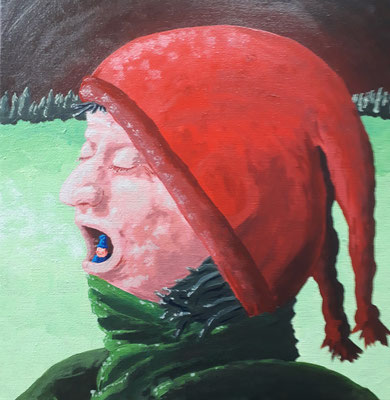 "Der Hauch" Acryl auf Leinwand 40 x 40 cm 2018