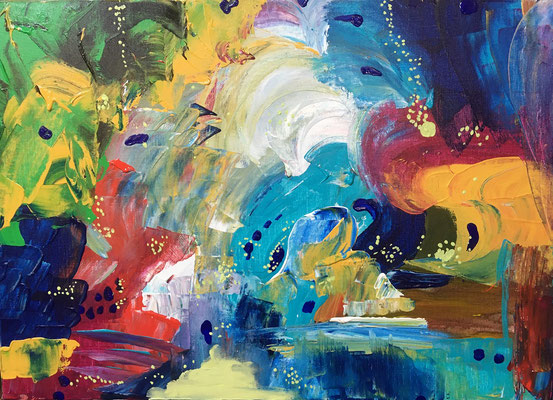 "Lose Gedanken" Acryl auf Leinwand 50 x 70 cm  2021 Verkauft!