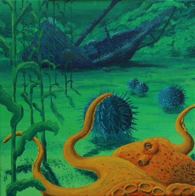 "Der Kurator" Acryl auf Leinwand 40 x 40 cm 2017 Verkauft!