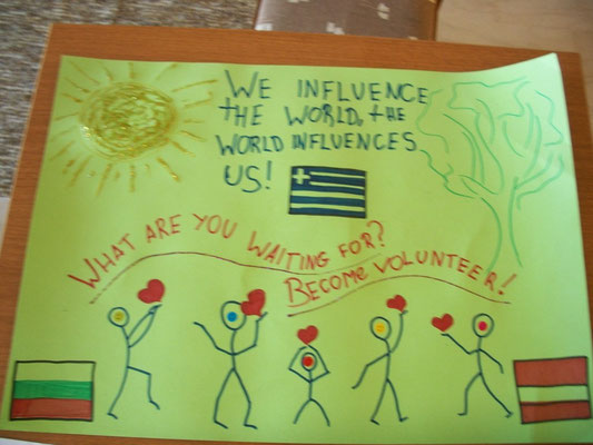 Poster about volunteerism, done by participants of the exchange