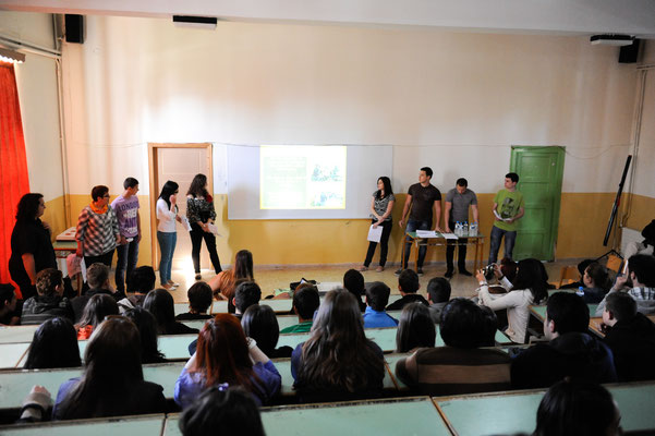 Group of Bulgarians participating in our seminar "Volunteerism as a tool to develop rural areas" in high school of Doliana